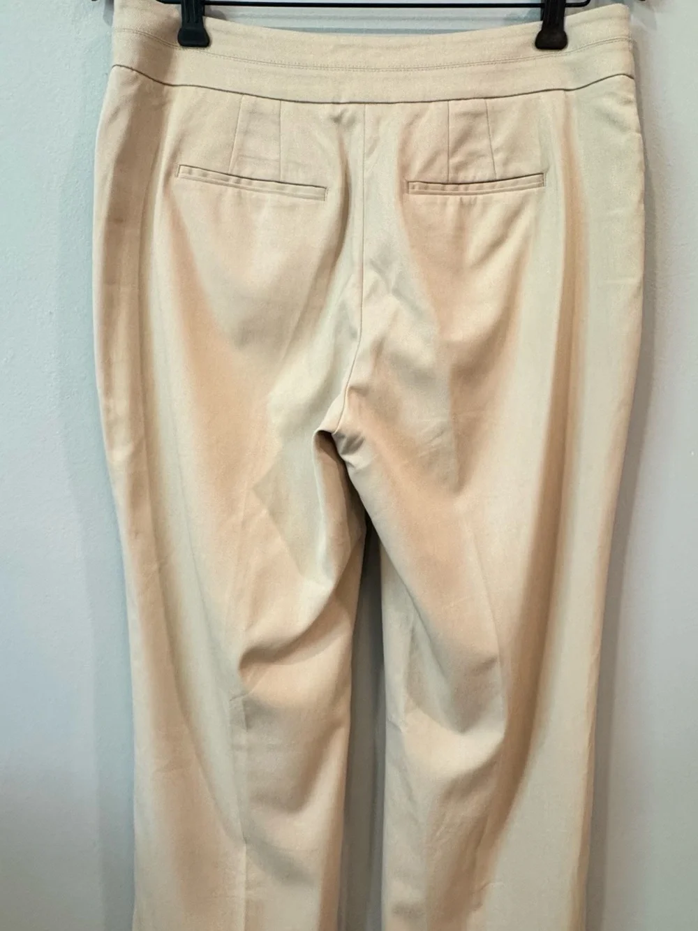 White House Black Market Cream Dress Trousers Sz 8